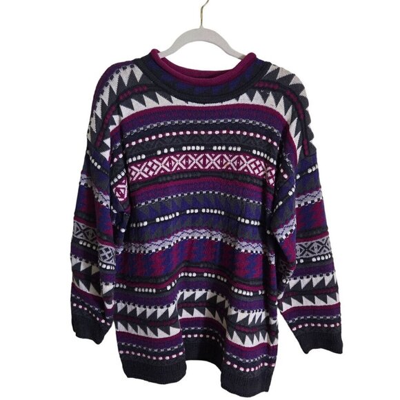 Segrets Sun Print Vintage Tunic Rolled Neck Sweater Size L - Picture 1 of 5